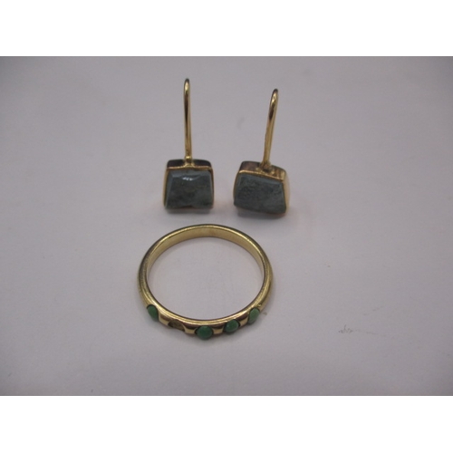 88 - A pair of 585 yellow gold earrings and a 9ct gold ring with missing stone, approx. gross parcel weig... 