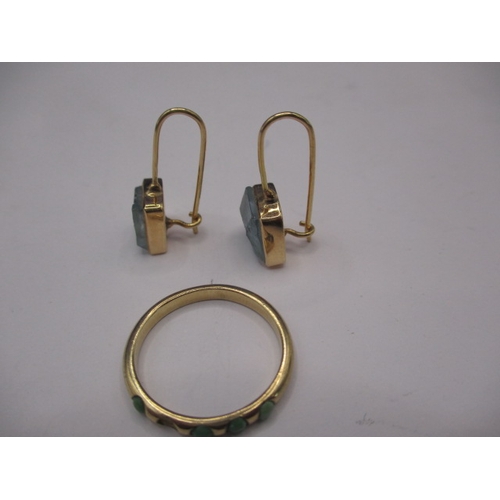 88 - A pair of 585 yellow gold earrings and a 9ct gold ring with missing stone, approx. gross parcel weig... 