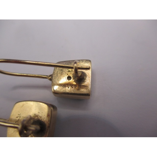 88 - A pair of 585 yellow gold earrings and a 9ct gold ring with missing stone, approx. gross parcel weig... 