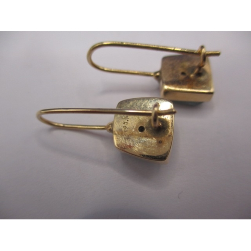 88 - A pair of 585 yellow gold earrings and a 9ct gold ring with missing stone, approx. gross parcel weig... 