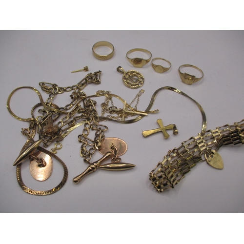 90 - A parcel of 9ct gold and yellow metal jewellery items, approx. parcel weight 29g, all in used condit... 