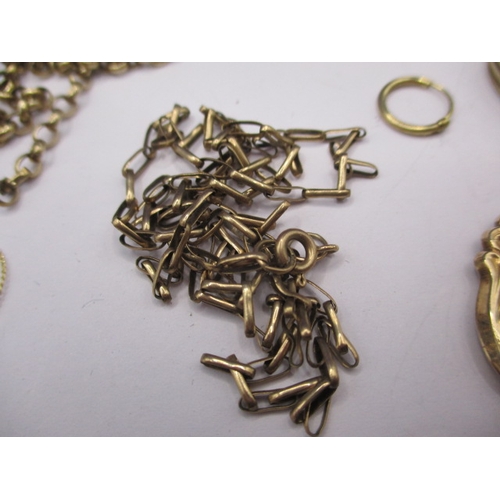 91 - A parcel of 9ct gold and yellow metal jewellery items, approx. parcel weight 15.5g, all in used cond... 