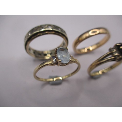 52 - 4 vintage 9ct yellow gold rings, approx. parcel weight 9.1g, in used with some damages