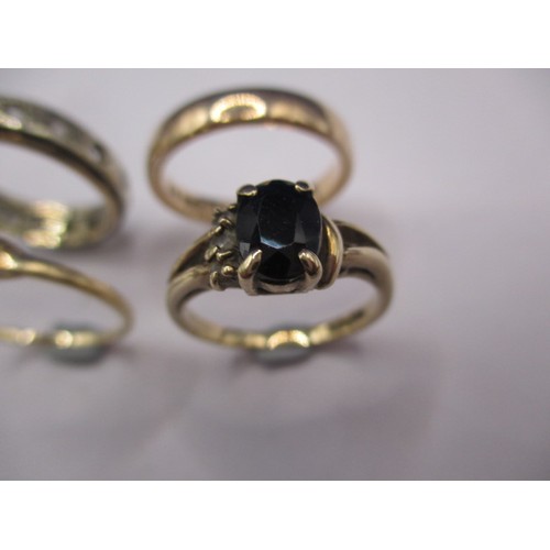 52 - 4 vintage 9ct yellow gold rings, approx. parcel weight 9.1g, in used with some damages