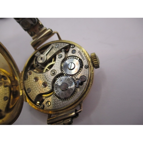 136 - A vintage 9ct gold cased watch with Rolex movement, approx. dial size 20mm, in current working order... 