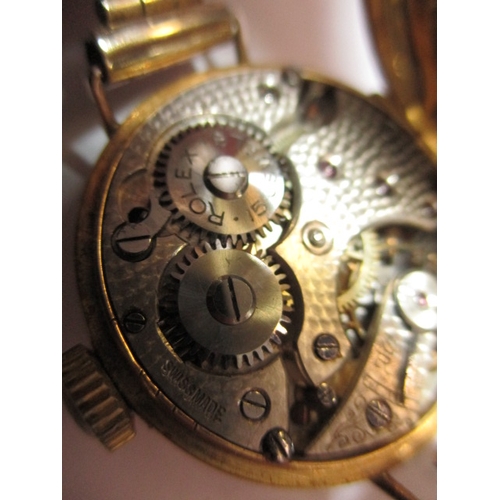 136 - A vintage 9ct gold cased watch with Rolex movement, approx. dial size 20mm, in current working order... 