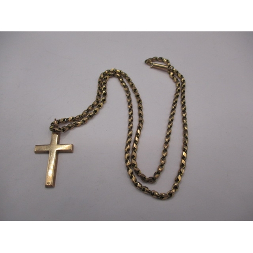 92 - A vintage 9ct gold necklace chain and cross pendant, approx. linear length of chain 42cm, approx. we... 