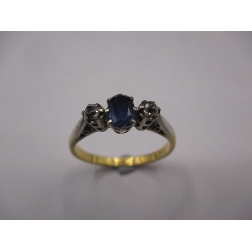 8 - A vintage 18ct yellow gold and platinum diamond and sapphire ring, approx. ring size ‘O’, approx. we... 