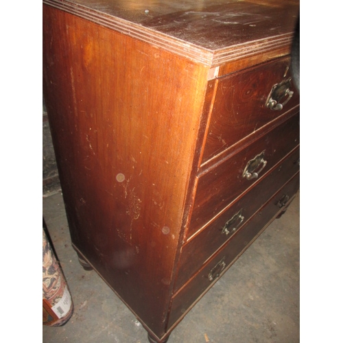 306 - An antique mahogany chest of 2 short over 3 long graduated drawers, approx. size w 103cm h 104cm d 5... 