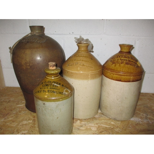 347 - 4 vintage stoneware jars, to include examples from Burt St Edmunds, in good used condition