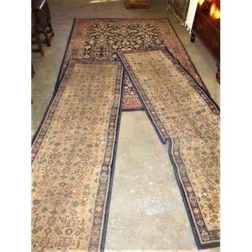 331 - 3 Vintage rugs, 2 runners approx. 240cm long, rug approx. 230x160cm, all in used condition and would... 