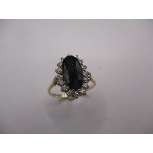 10 - A vintage 9ct gold dress ring with central boat shaped stone, approx. ring size ‘Q’ approx. weight 3... 