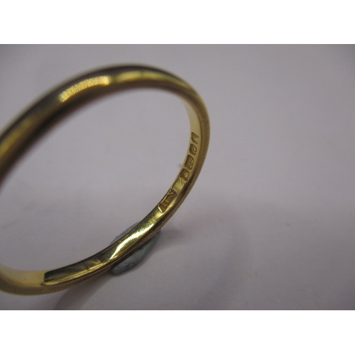 54 - A 22ct yellow gold wedding band, approx. ring size ‘N+’, approx. width 2.15mm, approx. weight 2.3g, ... 