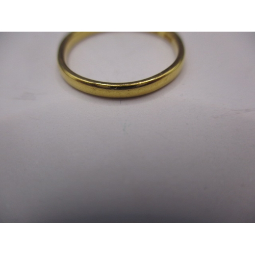 54 - A 22ct yellow gold wedding band, approx. ring size ‘N+’, approx. width 2.15mm, approx. weight 2.3g, ... 