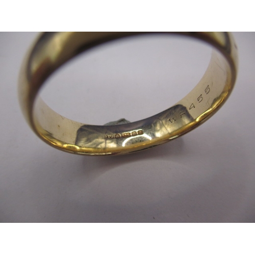 55 - A 9ct yellow gold wedding band, approx. ring size ‘Z+1’, approx. width 6mm, approx. weight6.9g in go... 