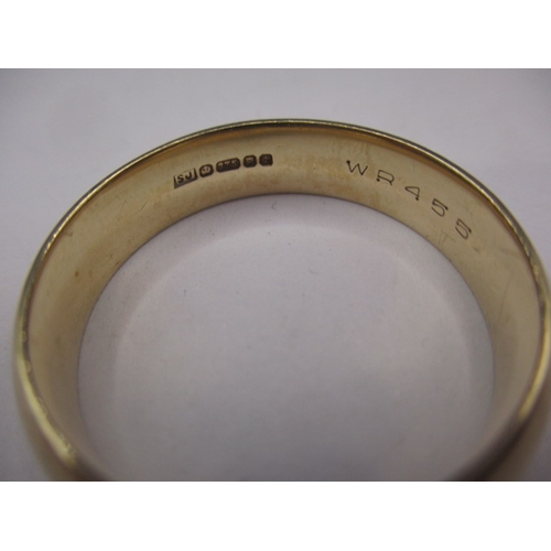 55 - A 9ct yellow gold wedding band, approx. ring size ‘Z+1’, approx. width 6mm, approx. weight6.9g in go... 