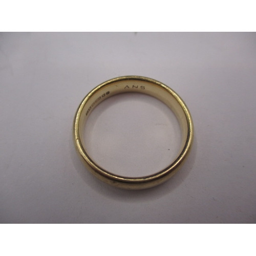 56 - A vintage 9ct yellow gold wedding band, approx. ring size ‘R’, approx. width 4.76mm, approx. weight ... 