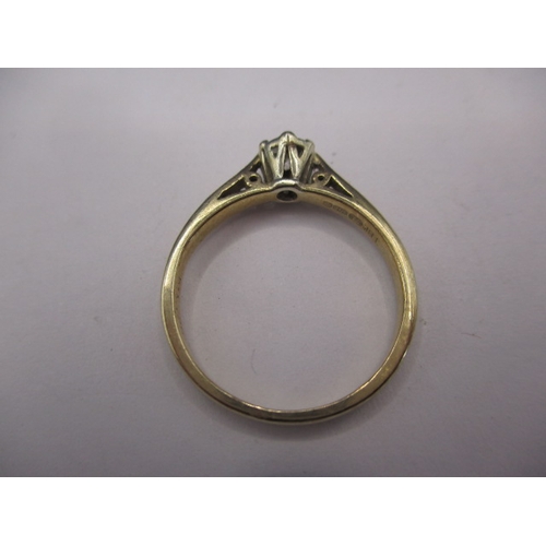 15 - A 9ct yellow gold diamond solitaire ring, approx. ring size ‘M’ approx. weight 2g in good pre-owned ... 