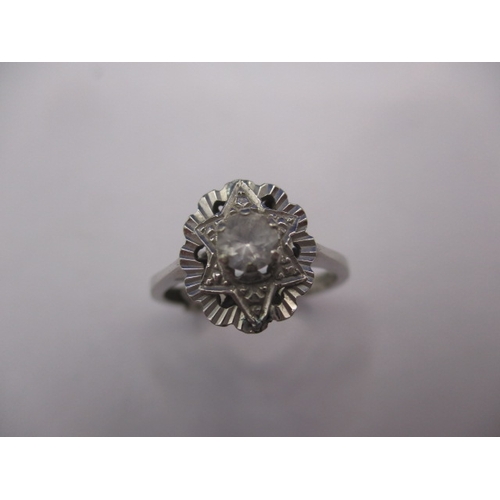 16 - A 750 White gold art deco style ring, approx. ring size ‘N+’, approx. weight 3.9g, in good pre-owned... 