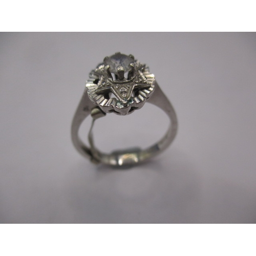 16 - A 750 White gold art deco style ring, approx. ring size ‘N+’, approx. weight 3.9g, in good pre-owned... 