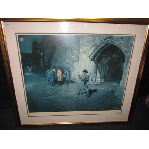 298 - A large framed Terence Cuneo print of the ceremony of the keys, approx. frame size 93cm x 81cm in go... 