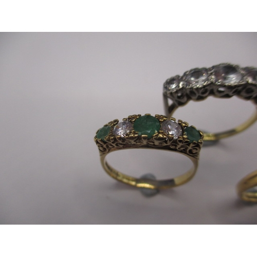 62 - 3 Vintage gold dress rings, two marked 9ct the other 18ct & plat, various sizes and stones, approx. ... 