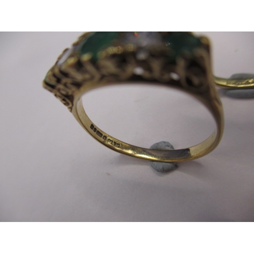 62 - 3 Vintage gold dress rings, two marked 9ct the other 18ct & plat, various sizes and stones, approx. ... 