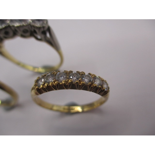 62 - 3 Vintage gold dress rings, two marked 9ct the other 18ct & plat, various sizes and stones, approx. ... 