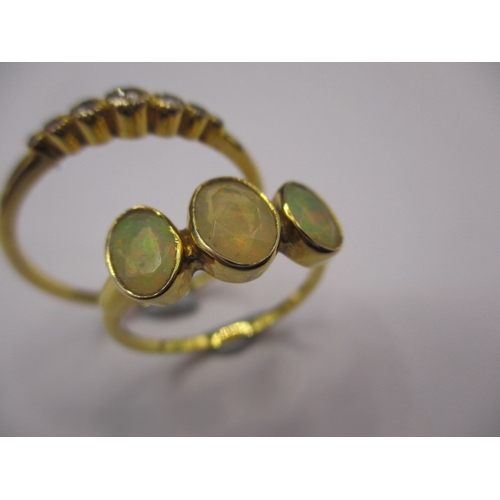 63 - Two Indian yellow gold rings, approx. sizes ‘M & U+’, both unmarked, approx. gross weight 4g, both i... 