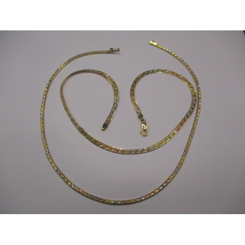 100 - Two vintage tri-colour gold necklaces, both marked 750, approx. linear length 41cm, approx.  parcel ... 