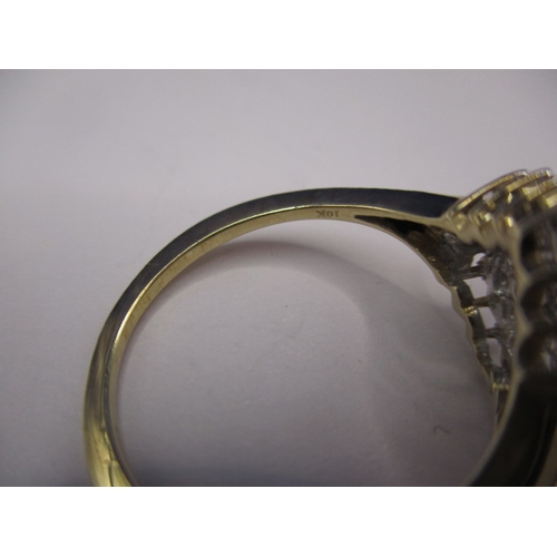 28 - A 9ct yellow gold cluster ring, set with diamonds, approx. ring size ‘O’, approx. weight 3g in good ... 