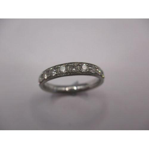 64 - A pair of 950 platinum and diamond rings, both approx. ring size of ‘J’ the central square cut stone... 