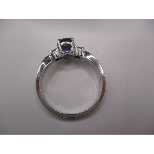 32 - An 18ct white gold, tanzanite and diamond dress ring, approx. ring size ‘O’, approx. weight 4.6g, in... 