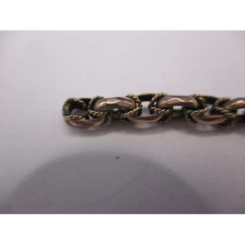 108 - An antique unmarked yellow gold chain, approx. length 53cm, approx. weight 14g, no fixing clasps to ... 