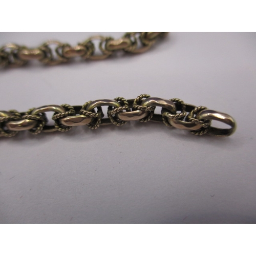 108 - An antique unmarked yellow gold chain, approx. length 53cm, approx. weight 14g, no fixing clasps to ... 