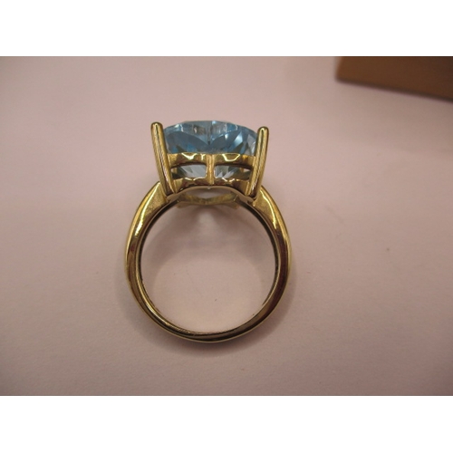 33 - A 9ct yellow gold dress ring, with a large heart shape topaz? Stone, approx. ring size ‘L+’, in good... 