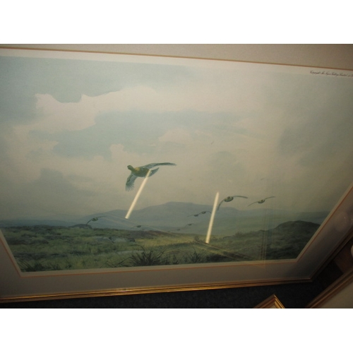 300 - 4 Framed prints of game birds in flight, all by Jack C Harrison, all in pre-owned condition