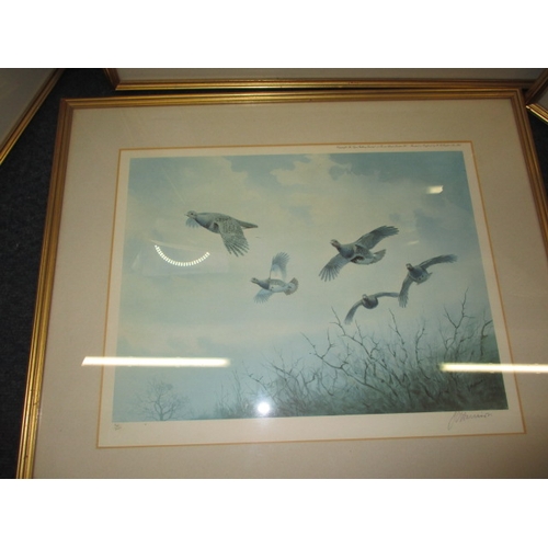 300 - 4 Framed prints of game birds in flight, all by Jack C Harrison, all in pre-owned condition