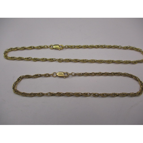 111 - Two vintage yellow gold ankle bracelets, both marked 750, approx. parcel weight 8.2g both in good pr... 