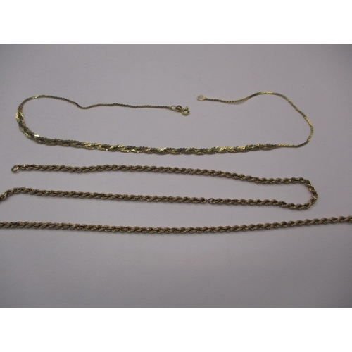 112 - Two vintage yellow gold necklaces, approx. lengths 40cm & 56cm, approx. parcel weight 14.1g, both in... 