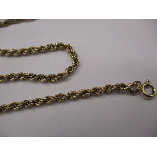 112 - Two vintage yellow gold necklaces, approx. lengths 40cm & 56cm, approx. parcel weight 14.1g, both in... 