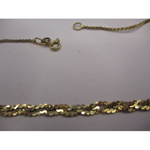 112 - Two vintage yellow gold necklaces, approx. lengths 40cm & 56cm, approx. parcel weight 14.1g, both in... 