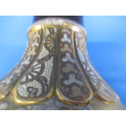 358 - A 19th century Japanese tube-lined decorated vase, approx. height 42cm, having two small chips to fo... 