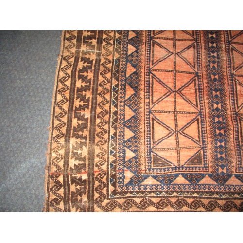 332 - A vintage hand woven Afghan wool rug, approx. size 170x120cm, in pre-owned condition with some fadin... 