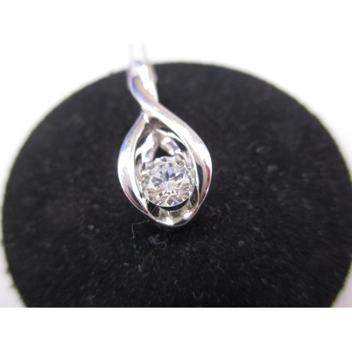 115 - A 14ct white gold necklace and diamond pendant, the stone being approx. .60ct and H/Si2. in good pre... 