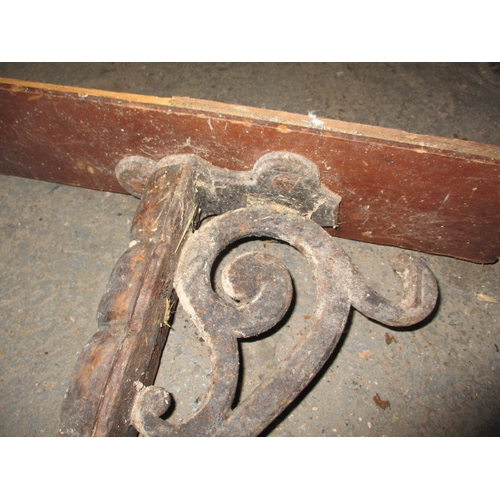 361 - A parcel of Victorian iron tack racks, to include a dog mask saddle rack which has boron fixing brok... 