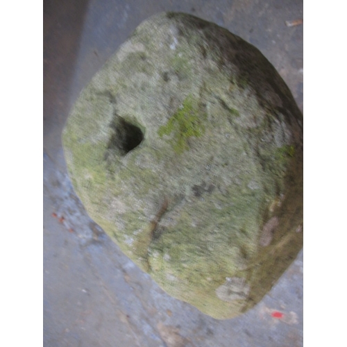 327 - A medieval carved stone head, approx. height 60cm, family legend relates to this being removed in th... 