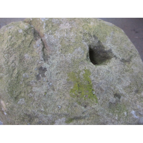 327 - A medieval carved stone head, approx. height 60cm, family legend relates to this being removed in th... 