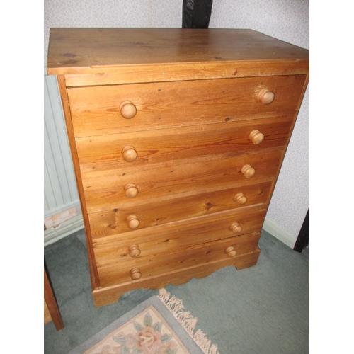 310 - A natural pine chest of 6 straight drawers, in good pre-owned condition. Approximate width 84cm, hei... 