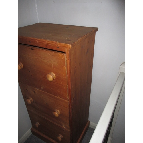 311 - A natural pine chest of 3 narrow deep drawers, in good pre-owned condition. Approximate height 121cm... 